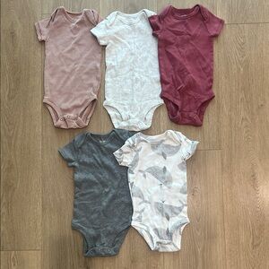Carter's Red, Gray, and White Baby One Pieces Set